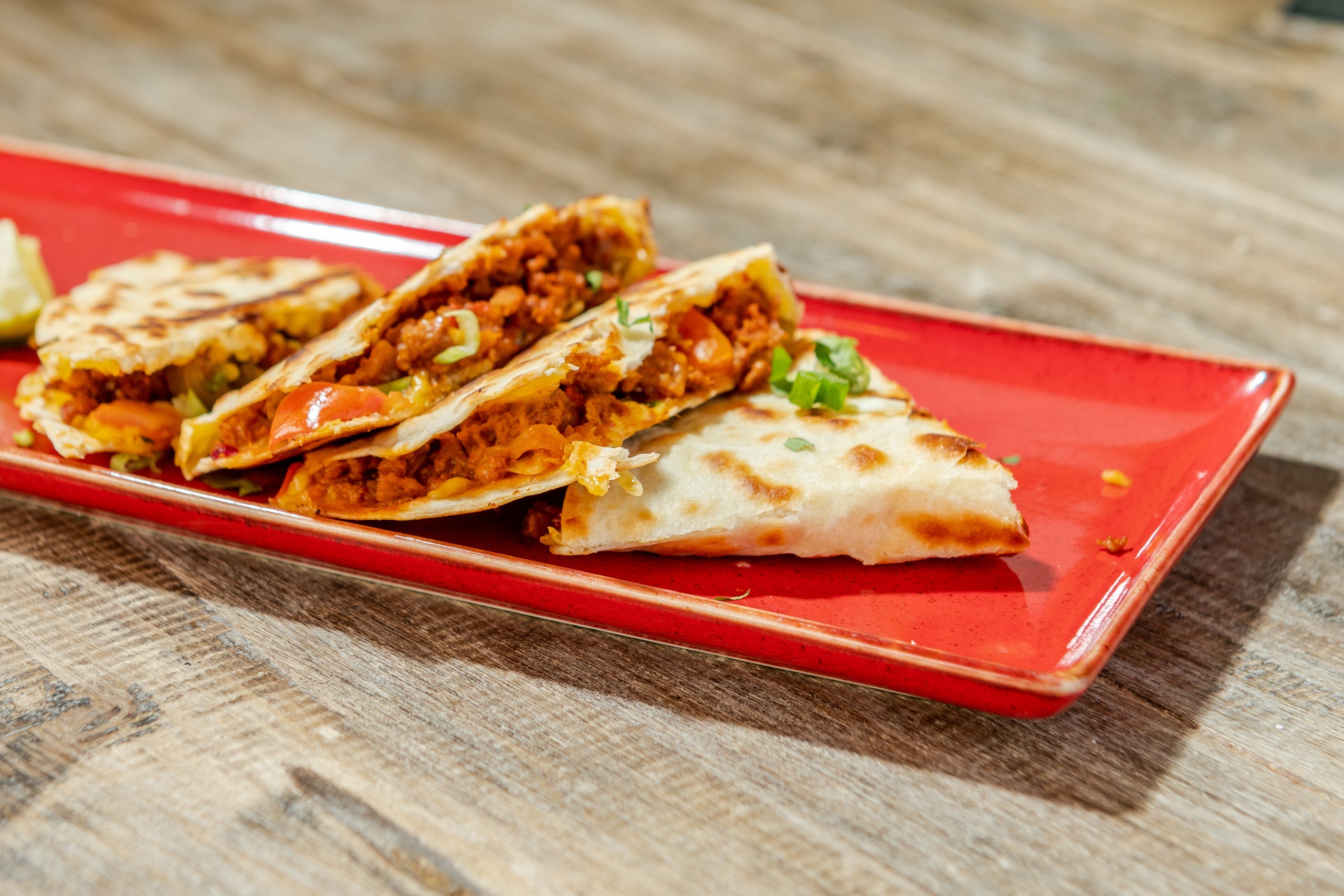Chilli Minced Meatless Quesadilla